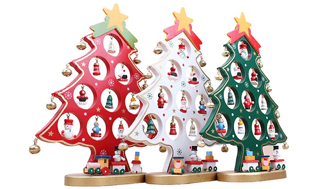 Wooden Desktop Christmas Tree Decoration - 3 Colours