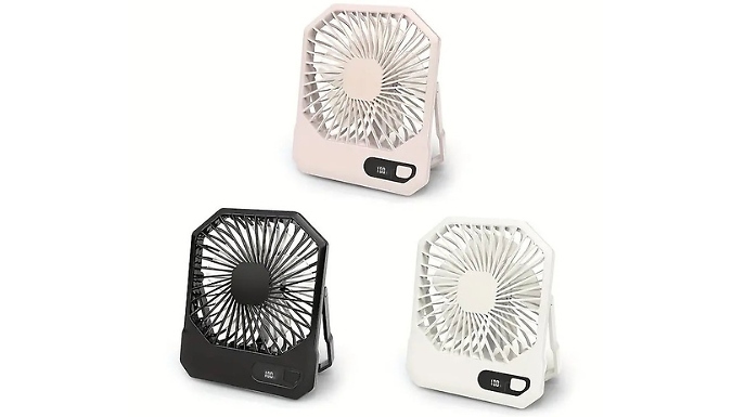 Foldable Rechargeable Desk Fan - 3 Colours at Go Groopie IE