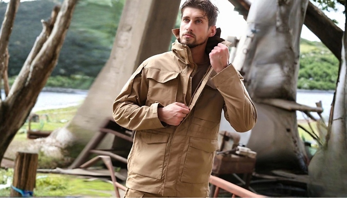 Men's Mid-Length Cargo Style Jacket - 6 Sizes!