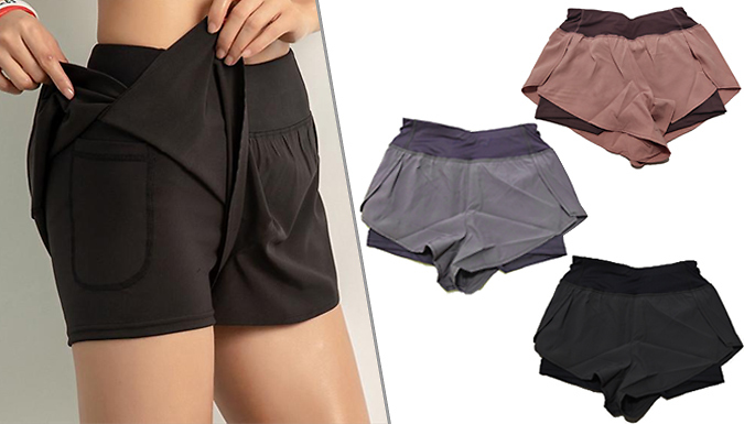 SecretStorz Women's Double Layer Quick Dry Running Shorts - 3 Colours & Sizes