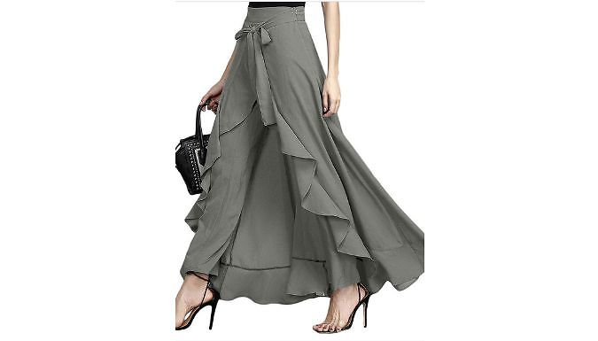 Ruffled Trouser with Wrap Skirt - 4 Colours & 5 Sizes