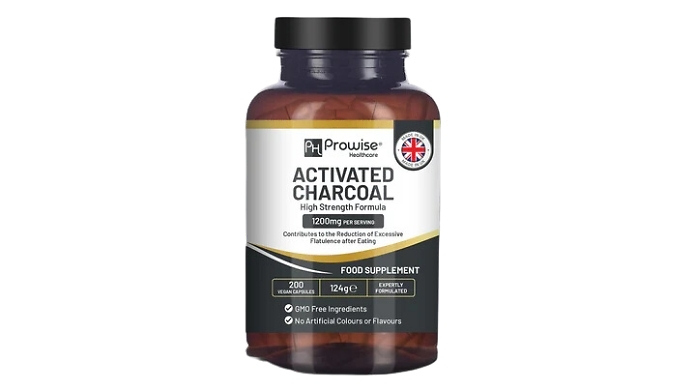 Digestion Improving Activated Charcoal Capsules - 1200mg!