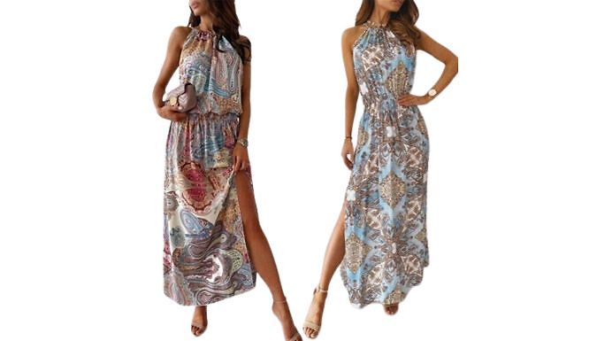 Sleeveless Paisley Dress - 2 Colours, 4 Sizes