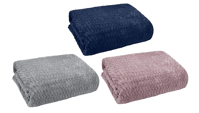 Luxe Wave Textured Fleece Throw - 3 Colours