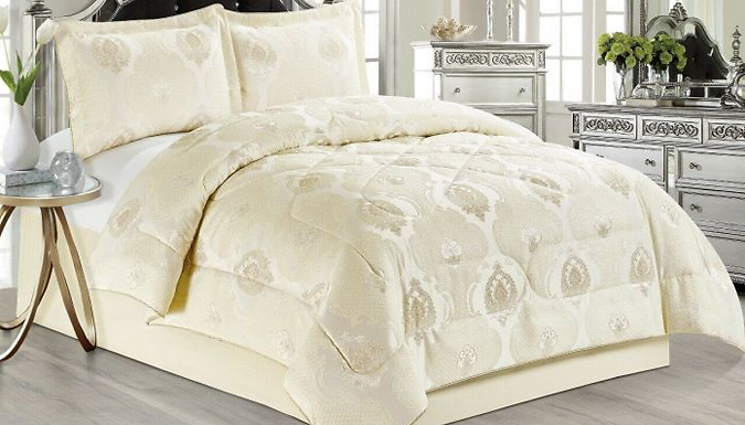 3 Piece Heavy Jacquard Quilted Irene Bedspread