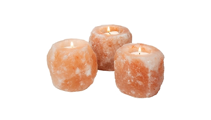 Set of 3 Himalayan Tealight Holders With Candles