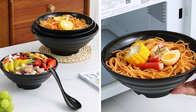 Heavy-Duty Japanese Ramen Bowl & Spoon Set - 4 Sizes!