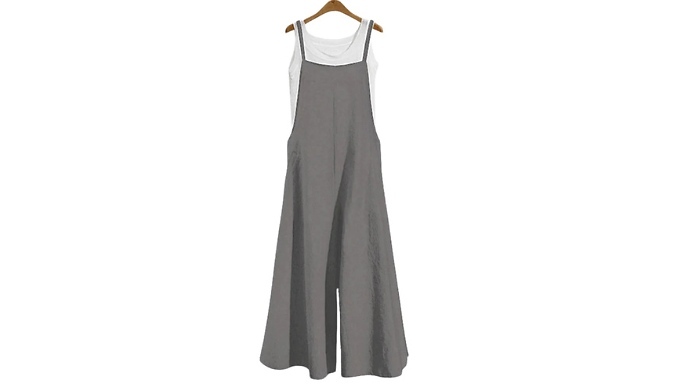 Women's Wide Leg Jumpsuit with Vest - 4 Colours & 6 Sizes
