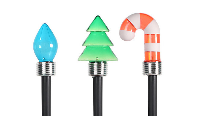 1 or 5 Christmas Solar Garden Lights - 5 Designs