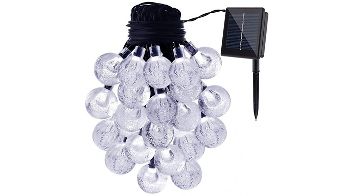 30 or 60 LED Solar-Powered Bubble Garden Lights - 3 Colours