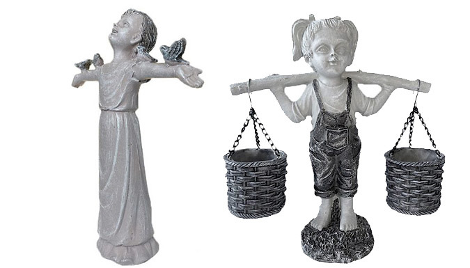 Miniature Flower Girl Garden Statue - 2 Designs