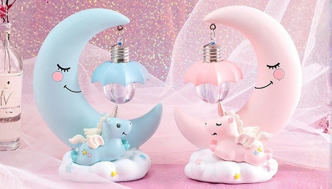 Moon Unicorn Night Light - 2 Colours from Go Groopie IE