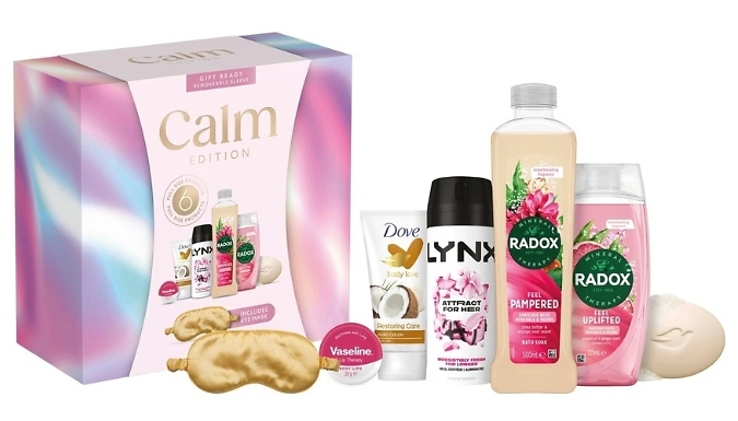 1 to 4-Pack of the Ultimate Calm Pamper Gift Set - Featuring Lynx, Radox, Dove & More!