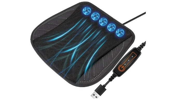 Universal Cooling Car Seat Cushion with USB Fans - 2 Colours, 2 Sizes!