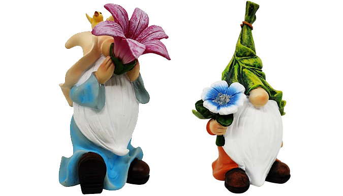 Glowing Garden Faceless Gnome Statues - 2 Designs