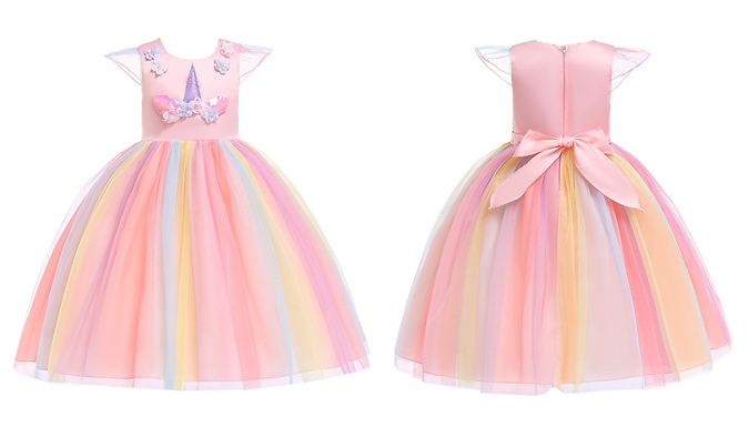 Kids' Unicorn Princess Dress - 3 colours and 5 Sizes from Go Groopie IE