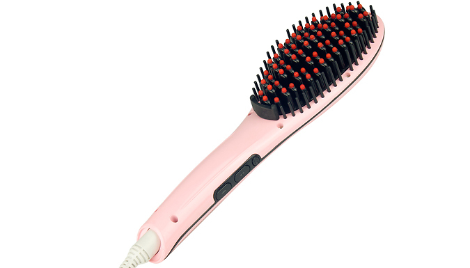 Hair Straightening Brush + FREE Detangler Brush - 3 Colours