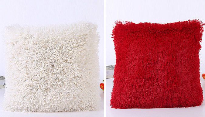 Fluffy Square Cushion Cover - 9 Colours