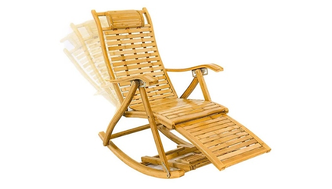 Bamboo Foldable Rocking Chair Recliner - 2 Colours