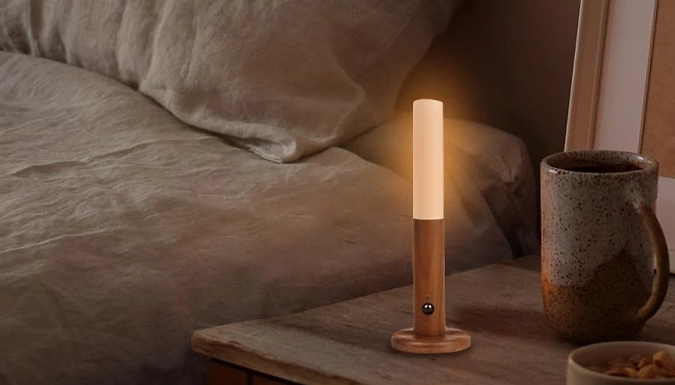Wood Effect Wall-Mounted Motion Sensor LED Light - 2 Colours at Go Groopie