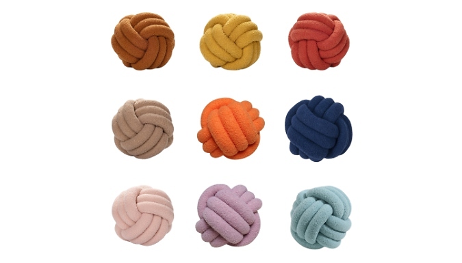 Soft Knotted Plush Pillow - 9 Colours & 4 Sizes