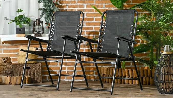 Outsunny 2-Piece Outdoor Folding Chair Set - 2 Colours