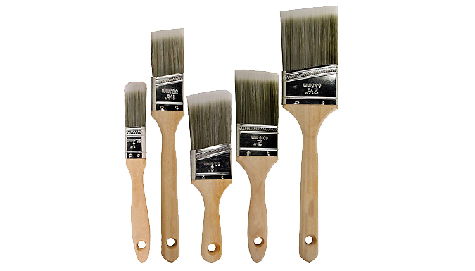 5-Pack Angled Paint Brushes Variety Pack
