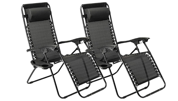 Zero Gravity Lounger with Side Cup Holder - Buy 1 or 2!