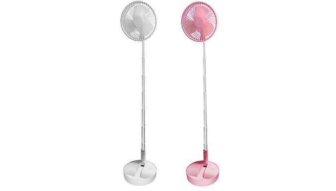 USB Rechargeable Folding Telescopic Floor Fan - 2 Colours