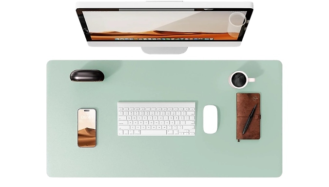 1 or 2-Pack of Generise PU Leather Desk Mats - 4 Colours!