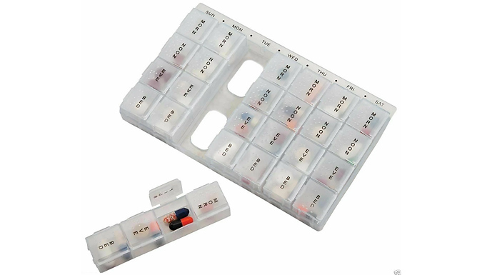 7-Day 28-Compartment Pill & Supplement Organiser - 1 or 2