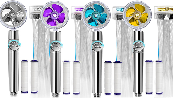 Rotating Turbocharged Filter Shower Head - 4 Colours