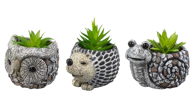 3 Pack Animal Artificial Plants and Pots!