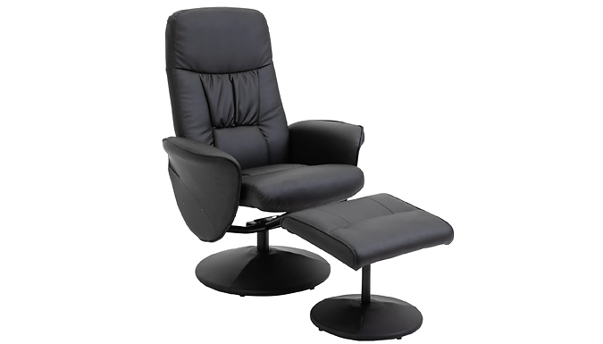 HOMCOM PU Leather Recliner Chair with Footstool