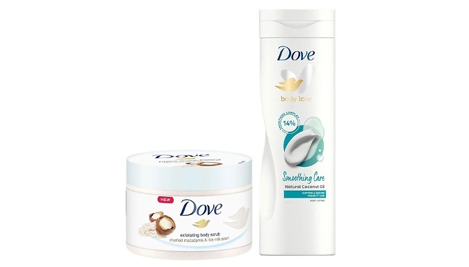 Dove Body Scrub & Body Lotion Bundle
