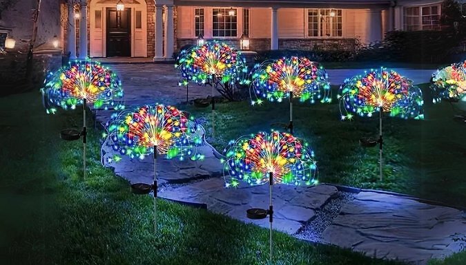 Solar Firework Garden Light with 8 Modes - 4 Sizes, 3 Colours