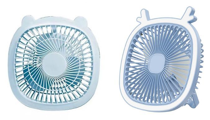 Animal-Shaped 2-in-1 USB Mini Lighting Fan - 2 Designs, 4 Colours