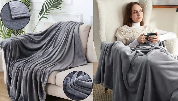Ultra Soft Fleece Throw Blanket - 11 Colours, 3 Sizes