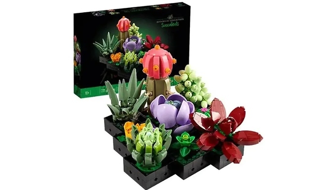 Succulent Flower & Plant Adults Building Block Set - 771 Pieces!