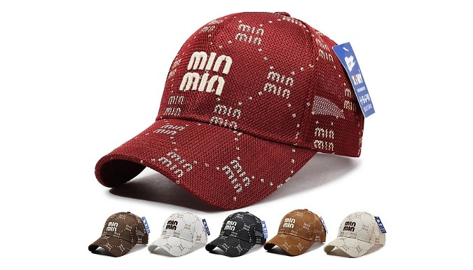 Unisex Mesh Baseball Cap with Embroidered Letters - 6 Colours at Go Groopie IE