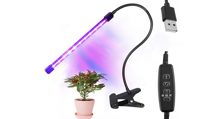 LED Adjustable Clamp-Base Plant Grow Lamp - 5 Options