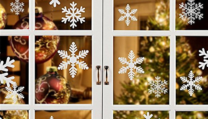 Decorative White Snowflake Stickers - 27, 54 or 108-Pack