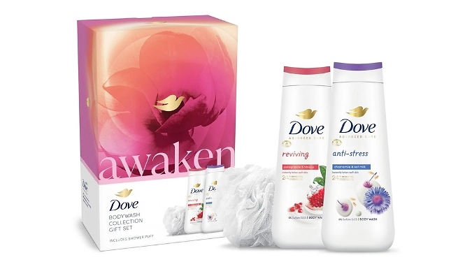 Dove Awaken Bodywash & Shower Puff Gift Set - Buy 1, 2, 3 or 4!