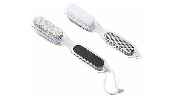 4-In-1 Pedicure Paddle Hard Skin Remover Brush from Go Groopie