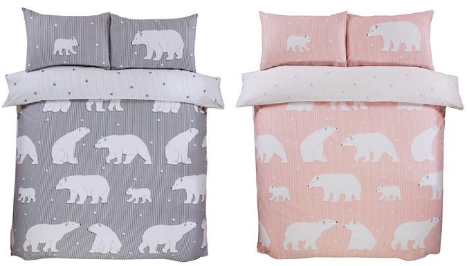 Polar Bear Brushed Cotton Flannelette Bedding - 2 Sizes & 2 Colours