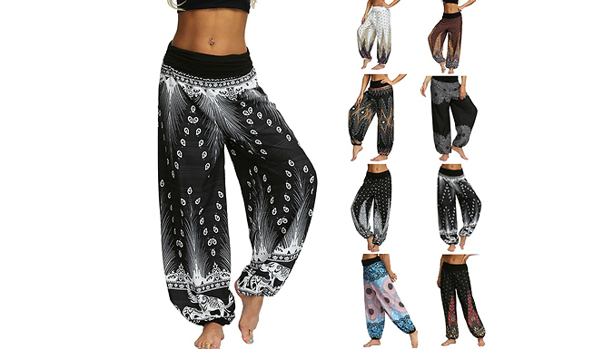 Women's Boho Printed Harem Yoga Pants -  7 Designs & 4 Sizes