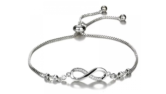 Infinity Crystal Bracelet with Adjustable Strap - 3 Colours