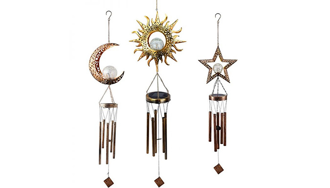 Solar LED Metal Wind Chime Lights - 5 Designs