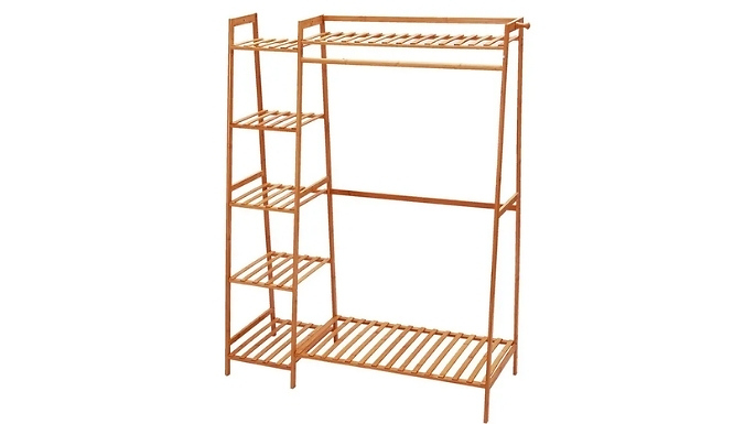 Multi-Functional Bamboo Clothes Rack