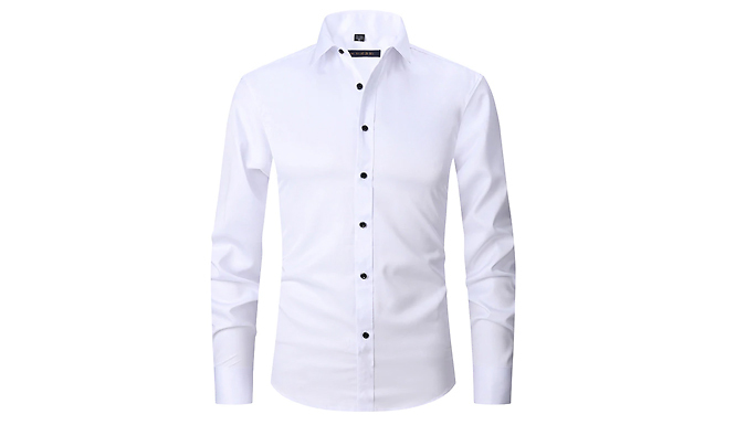 Men's Smart Long-Sleeve Stretch Shirt - 5 Colours & 7 Sizes
